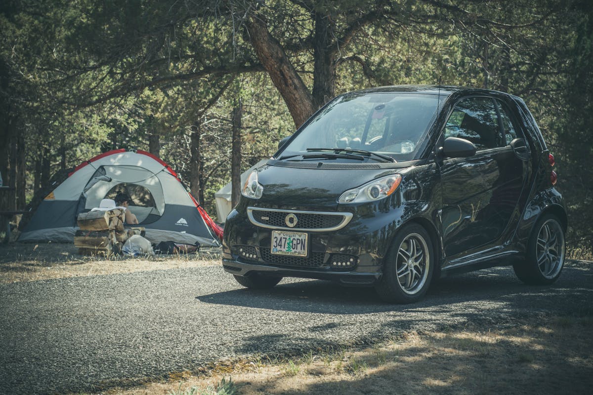 Budget 12V fridge at an Australian campsite